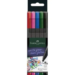 ■ Faber-Castell - Grip Finepen - Basic Wallet of 5