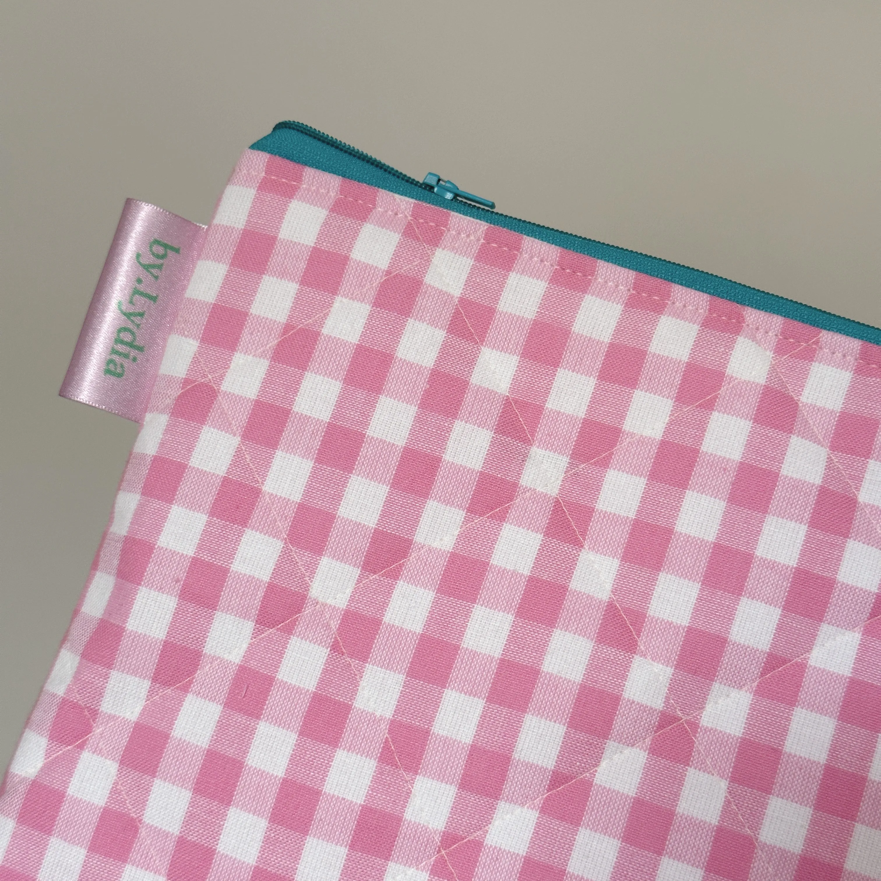 13" Laptop Pouch - Pink Gingham