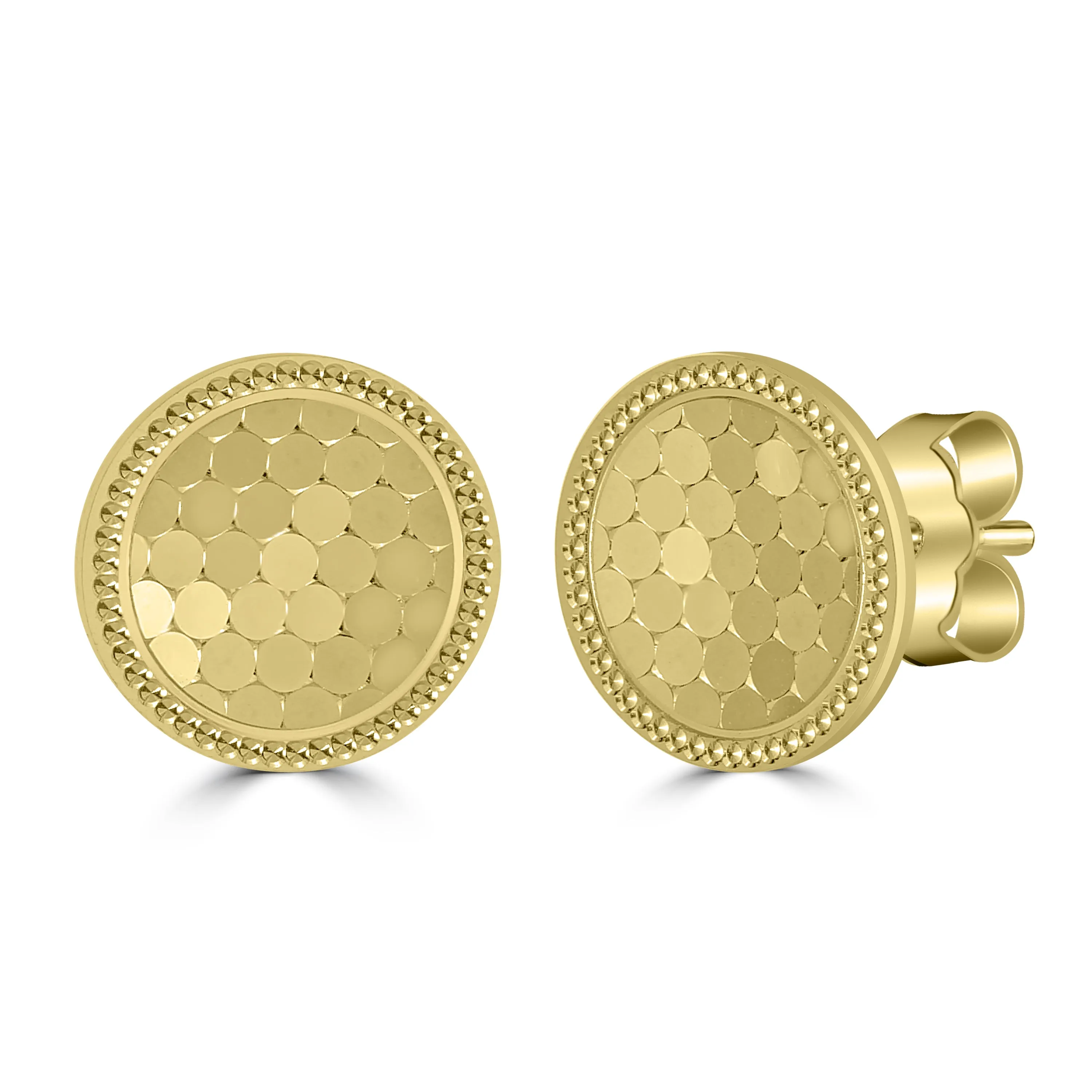 14K Yellow Gold Shimmer Posts
