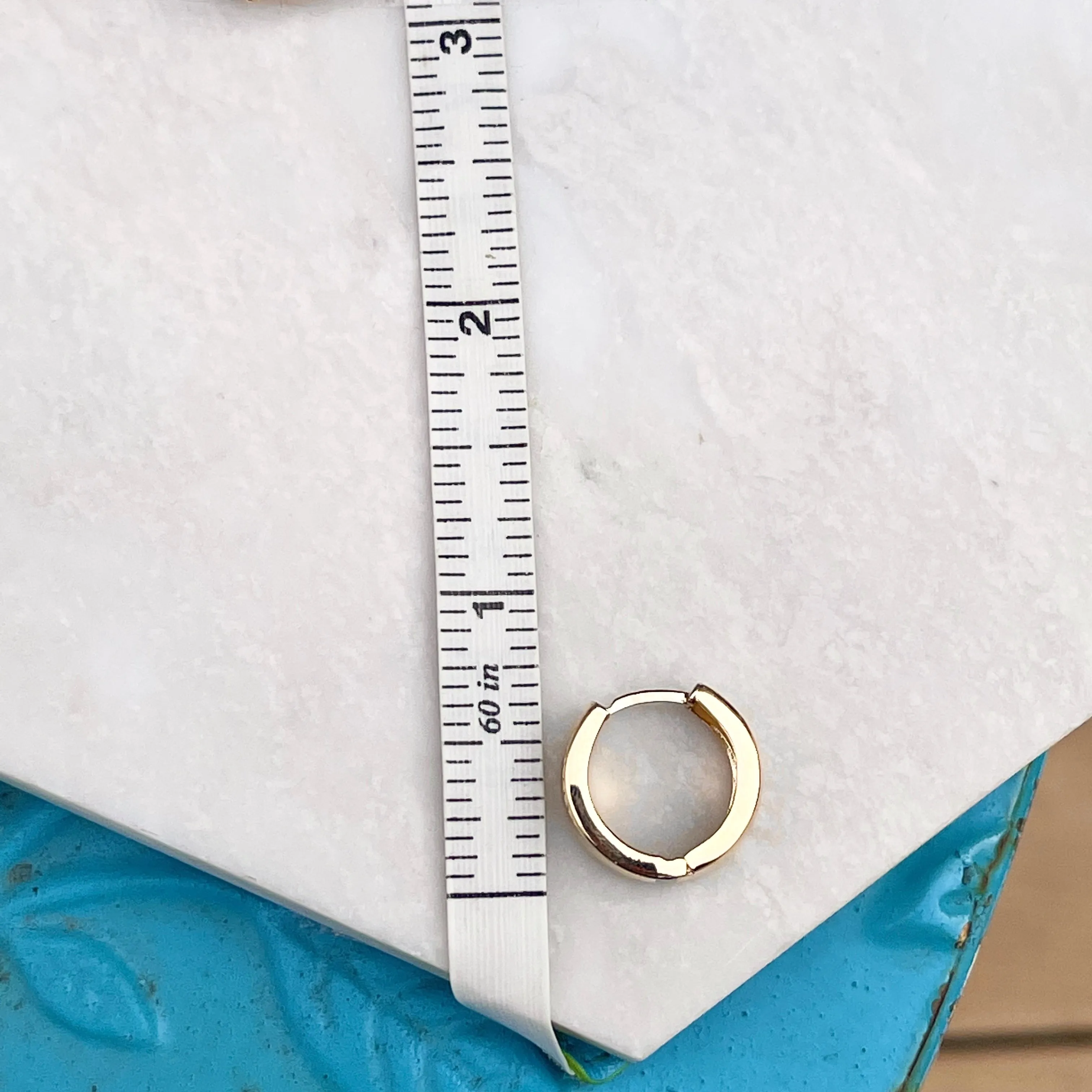14KT Yellow Gold Polished 6mm Hinged Hoop Earrings 16mm