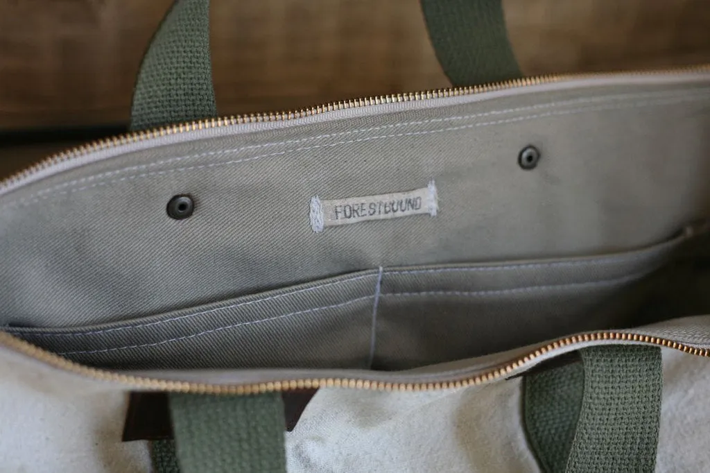 1940's era Farm Feedsack Zip-Top Carryall - SOLD