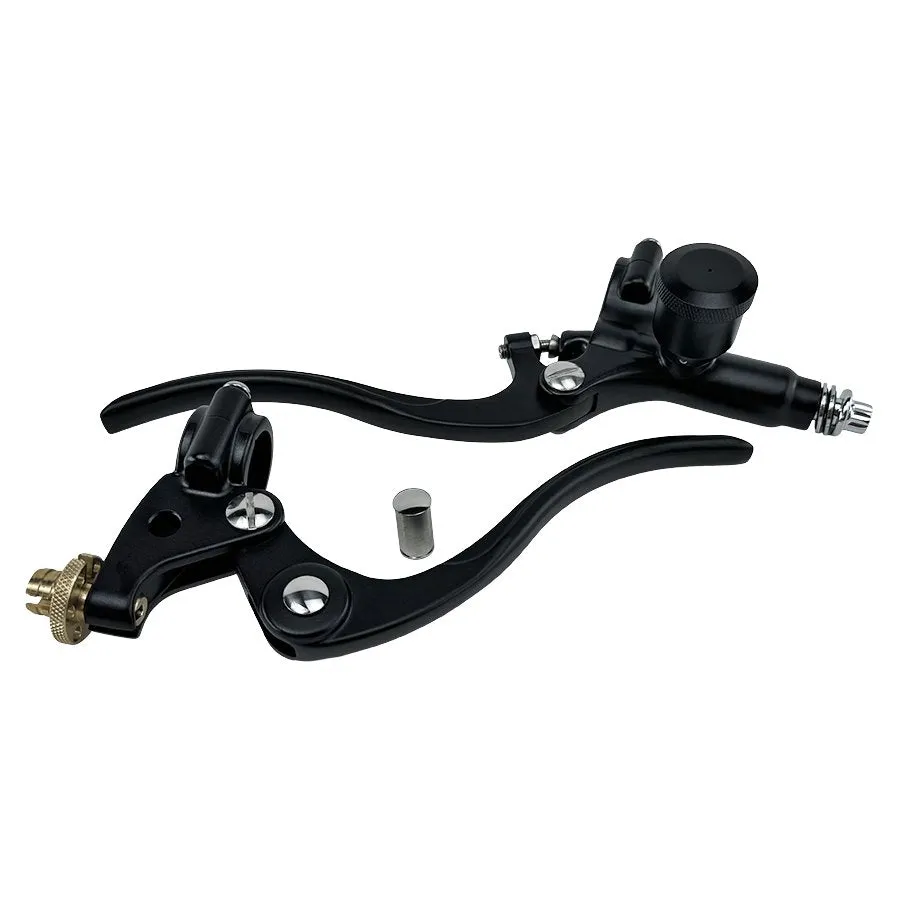 1" Vintage Deco Handlebar Control Kit with Master Cylinder & Clutch (Black) Harley and Custom Moto
