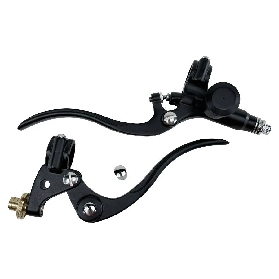 1" Vintage Deco Handlebar Control Kit with Master Cylinder & Clutch (Black) Harley and Custom Moto