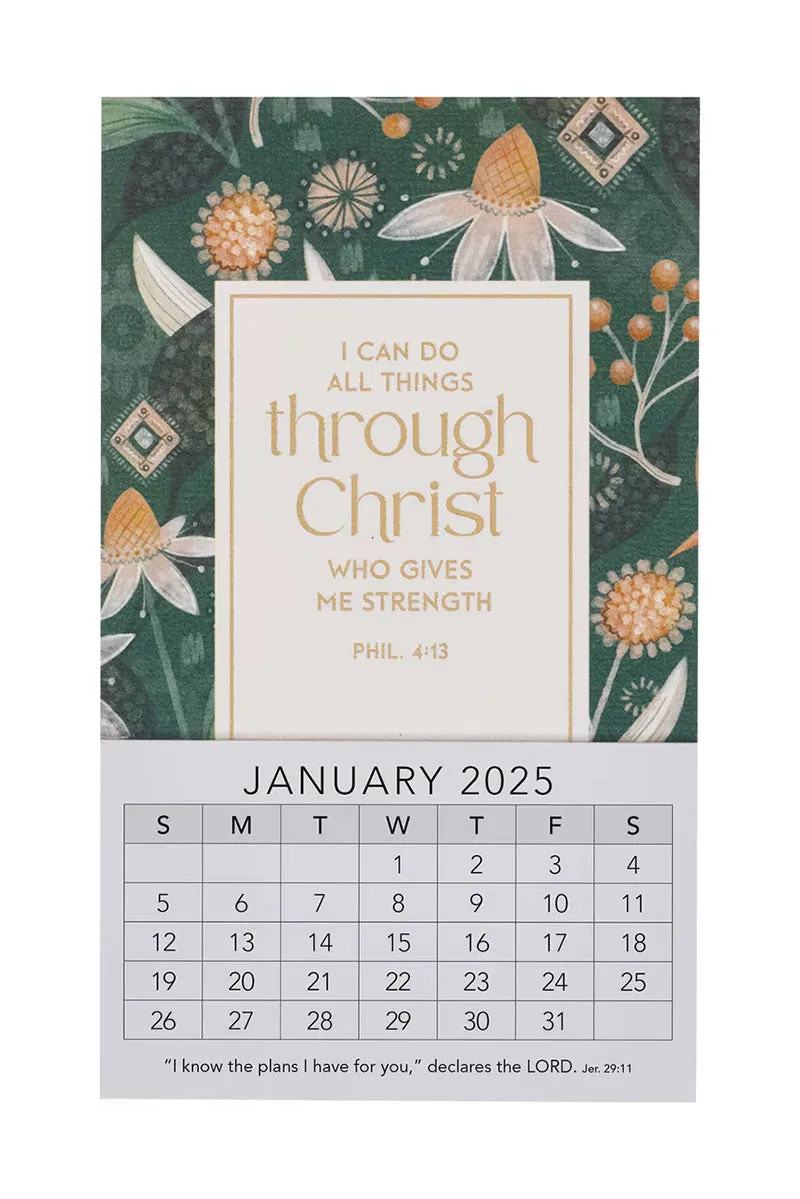 2025 I Can Do All Things Floral Mini Magnetic Calendar
