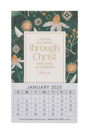 2025 I Can Do All Things Floral Mini Magnetic Calendar
