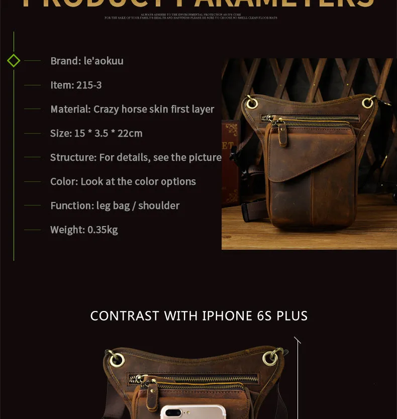211-3BU Original Leather  Drop Leg Bag