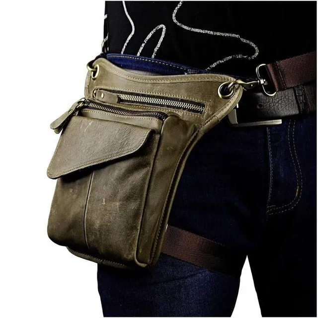 211-3BU Original Leather  Drop Leg Bag