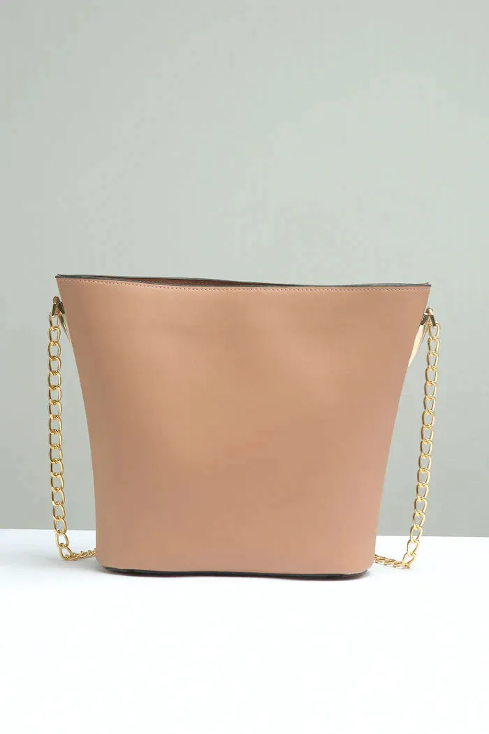 2pcs Bucket Tote Bag With Pouch - Peach - FD ⚡