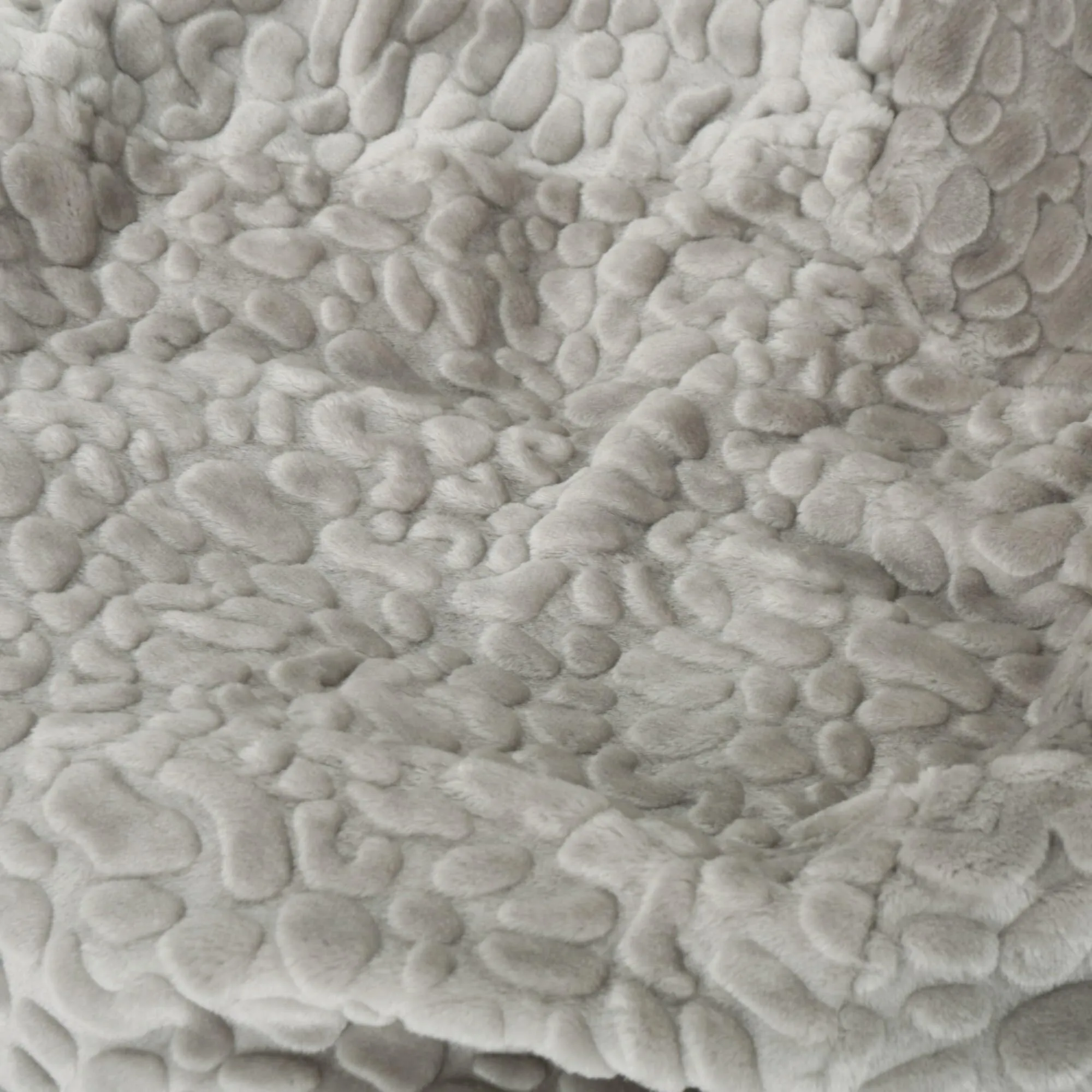 3 Foot Rounded Fur Bean Bag Grey Pebble Pattern Modern Contemporary