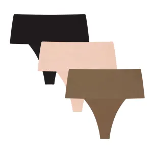 3 Pack High Waist Shaping Thongs
