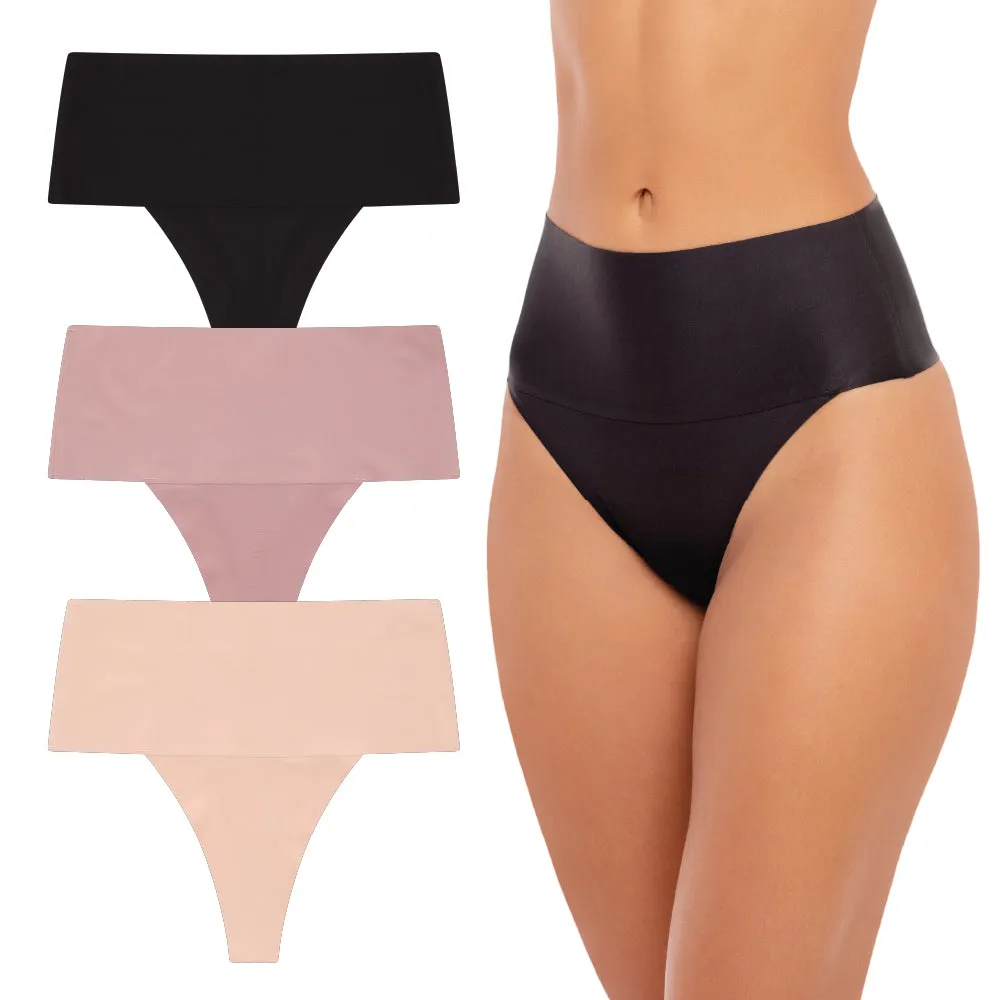 3 Pack High Waist Shaping Thongs