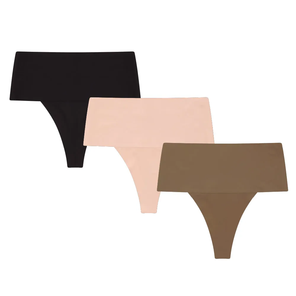 3 Pack High Waist Shaping Thongs
