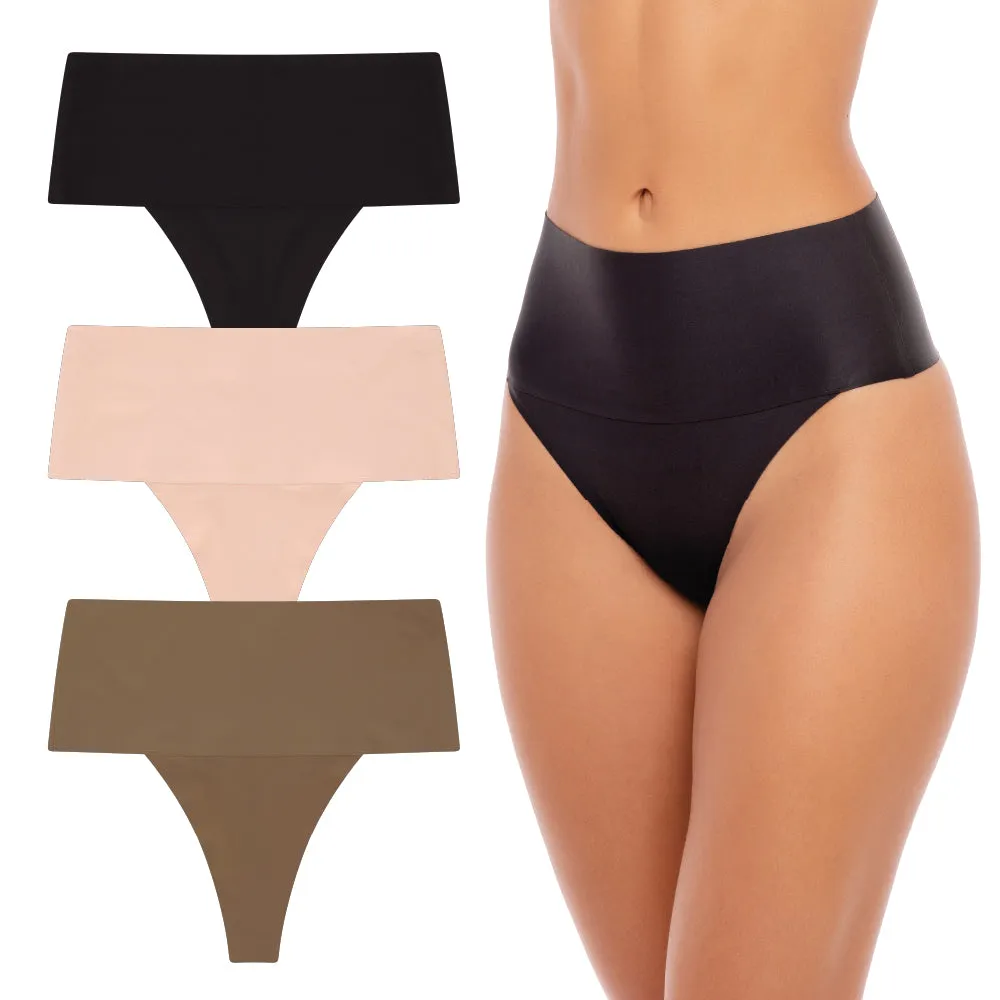 3 Pack High Waist Shaping Thongs