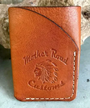 4 Banger Minimalist Men's Women's Tan Tooled Sepichi Veg Tan Leather Wallet
