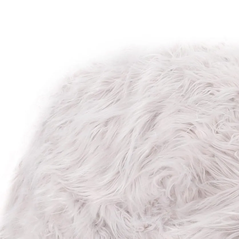 5 Foot Rounded Fur Bean Bag Tan Modern Contemporary