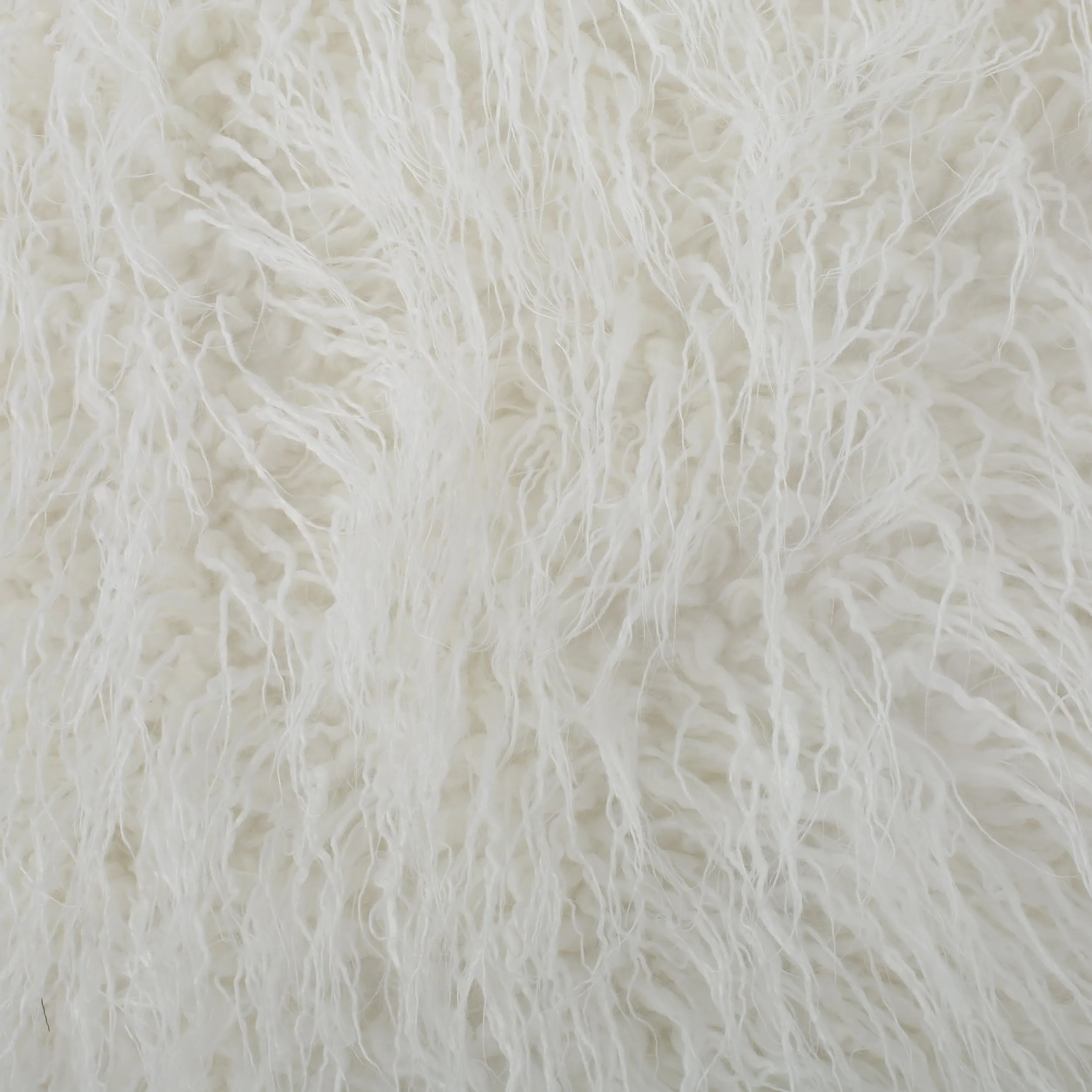 5 Foot Rounded Fur Bean Bag White Modern Contemporary