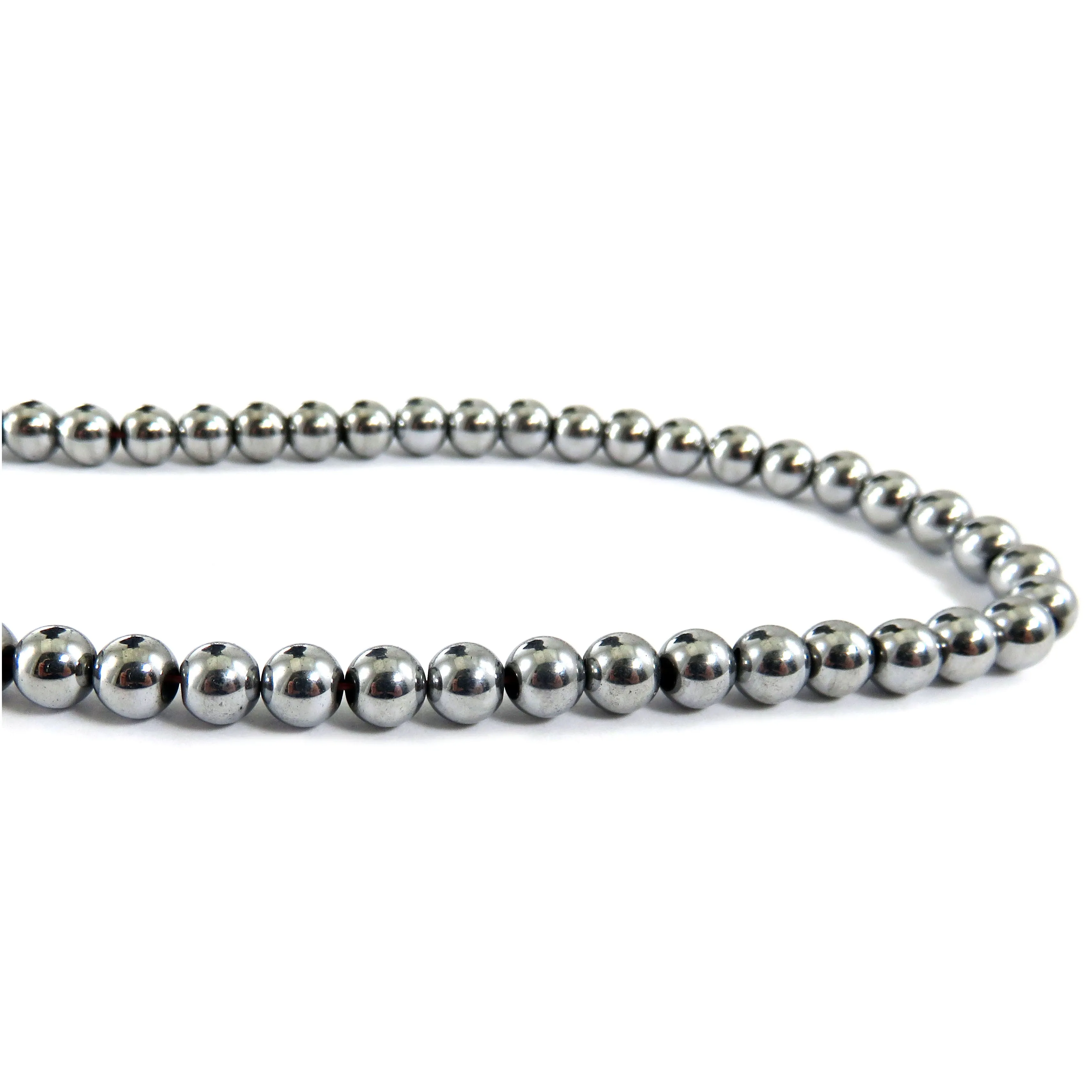 5mm Magnetic Hematite Silverplate Round Mh73