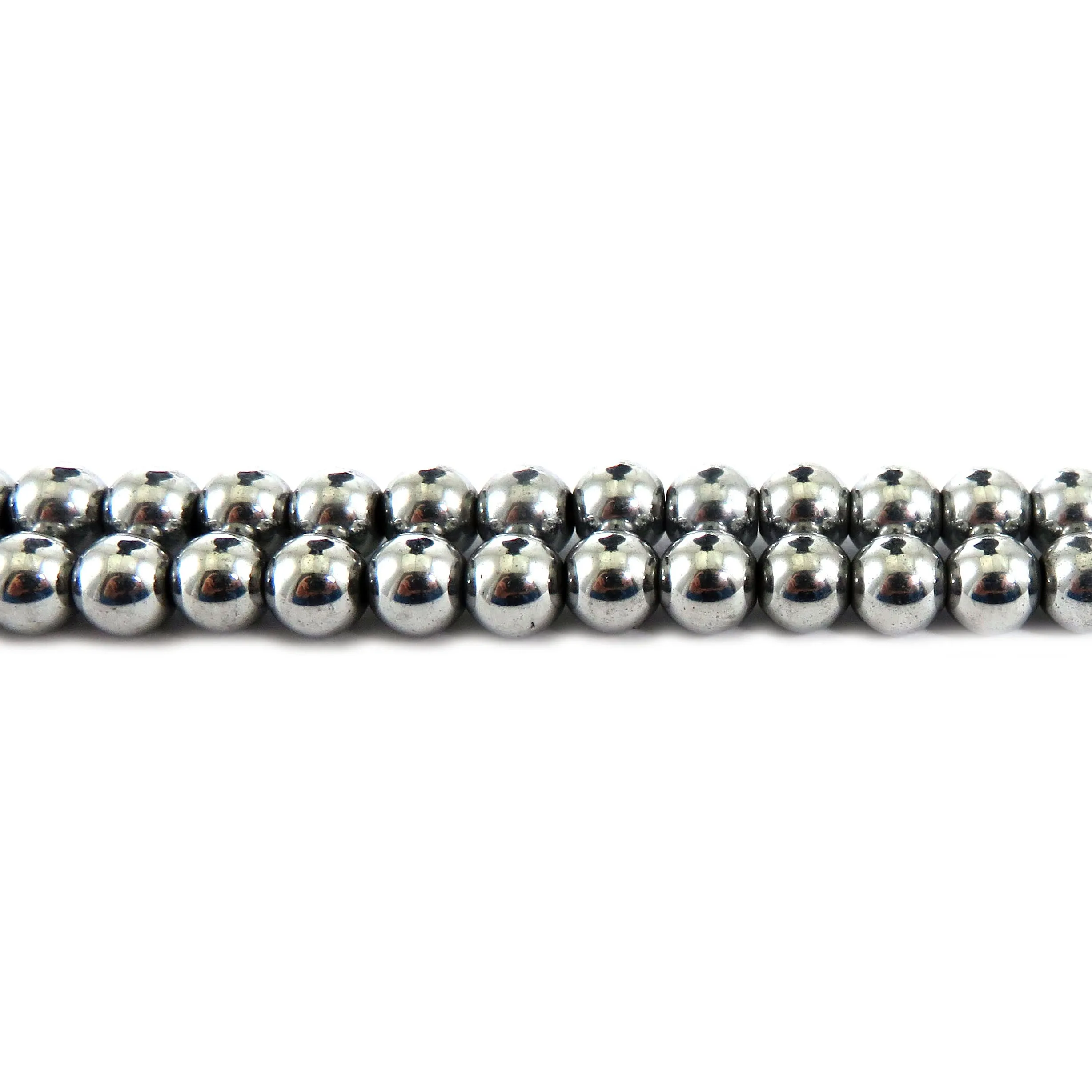 5mm Magnetic Hematite Silverplate Round Mh73