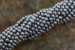 5mm Magnetic Hematite Silverplate Round Mh73