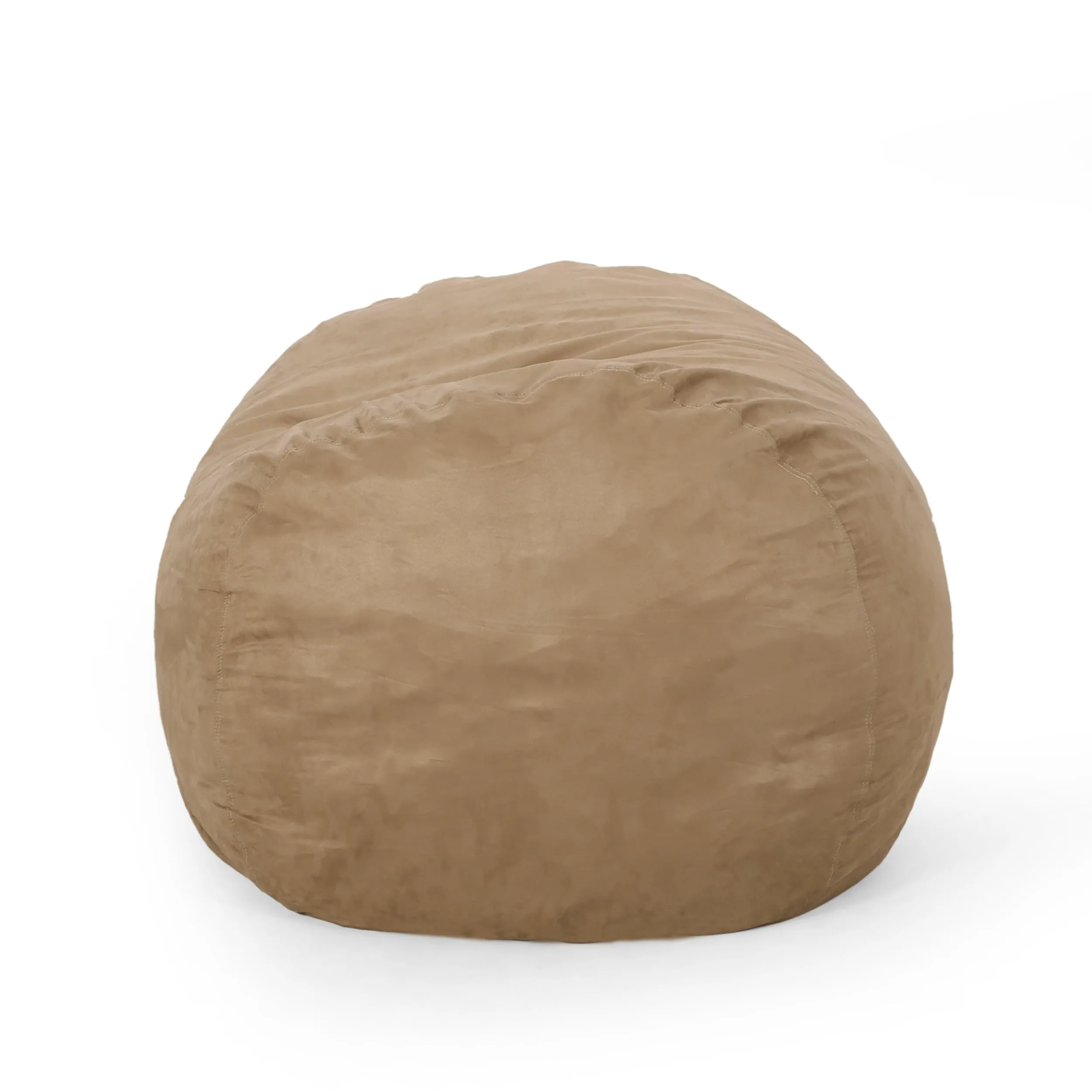 6.5 Foot Microfiber Cylindrical Bean Bag Beige Modern