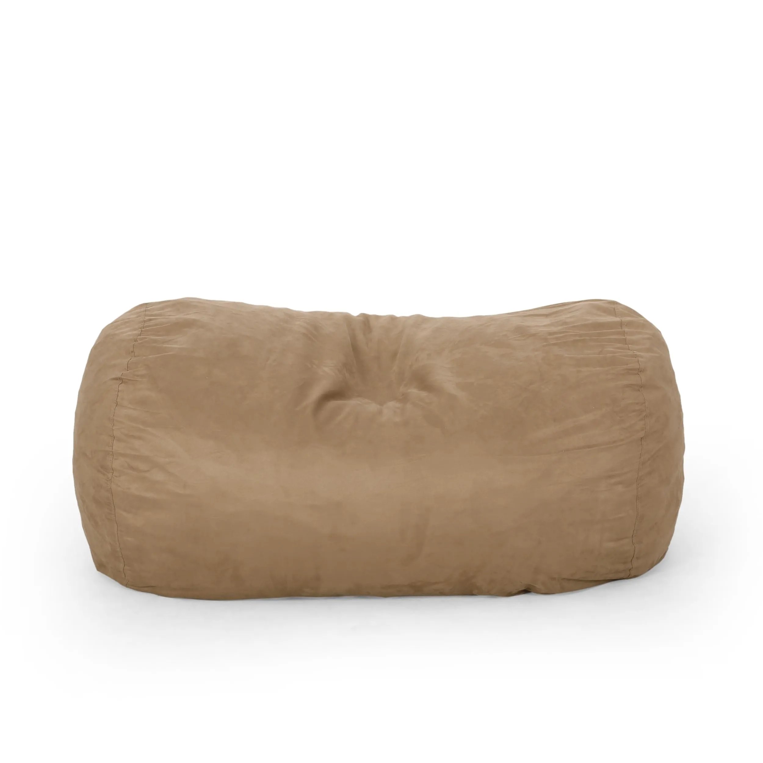 6.5 Foot Microfiber Cylindrical Bean Bag Beige Modern