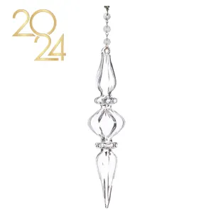 8.25" CLEAR GLASS FINIAL (Set/1) MAGNETIC CHANDELIER ORNAMENT -  2 STYLES AVAILABLE