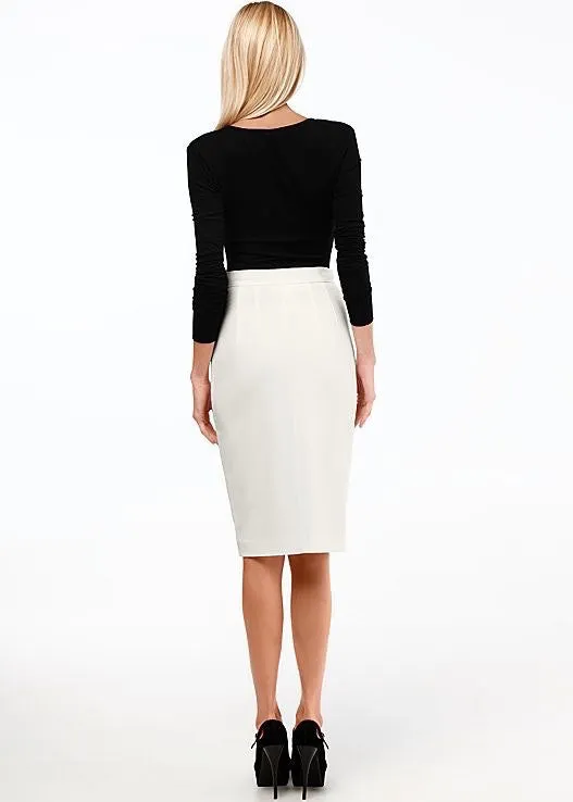 (A) Tuxedo  Skirt With Snap Detail