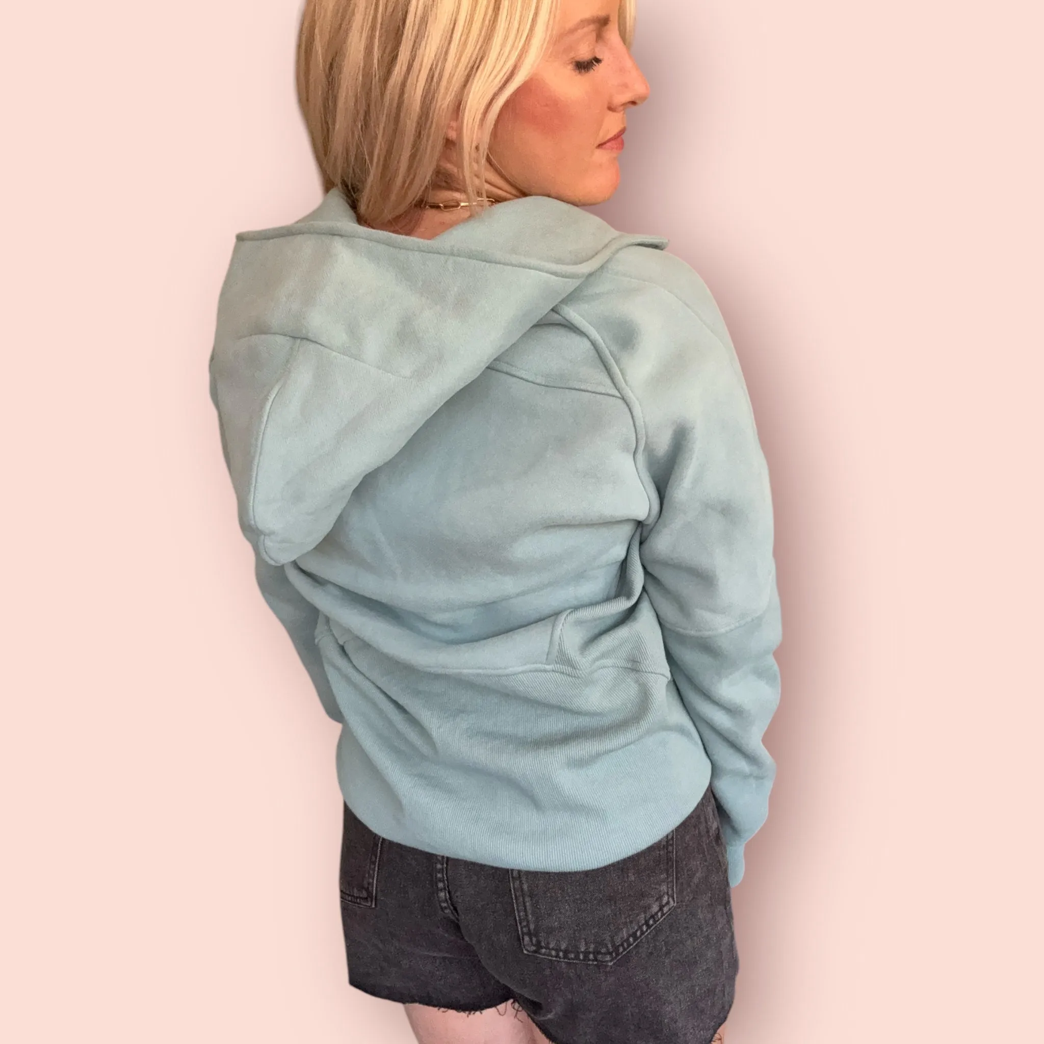 Aemi Co Half Zip Raglan Sleeve Sweatshirt with Kangaroo Pocket