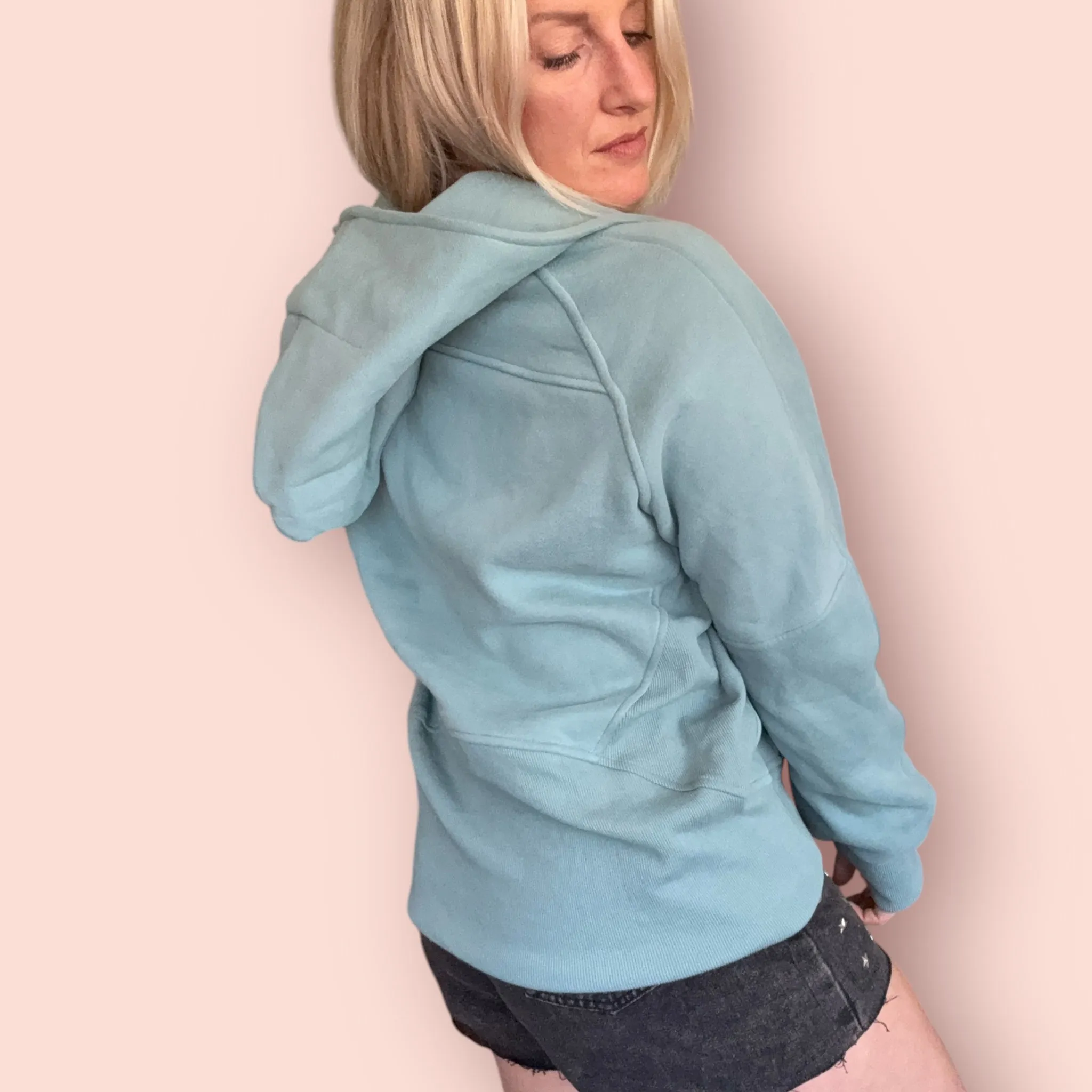 Aemi Co Half Zip Raglan Sleeve Sweatshirt with Kangaroo Pocket