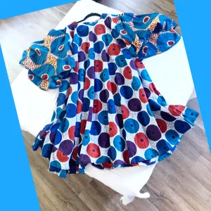 African Ghana 🇬🇭 Blue Ray Multi Colored Dress