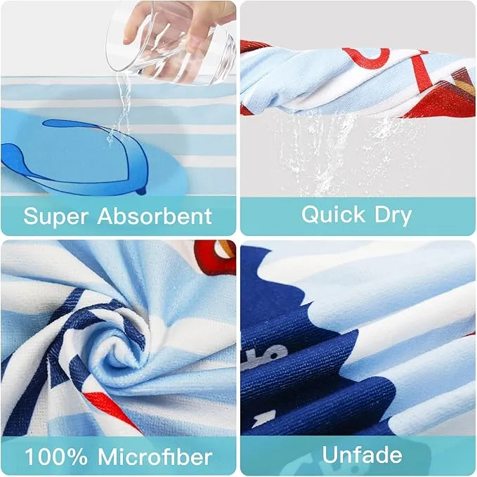 Airensky Microfiber Sand Free Beach Towel 72"x36",Extra Large Lightweight Super Absorbent Thin Fast Drying Towels for Swimming Bathing Travel Camping Girls Women Adults(Summer Beach)