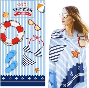 Airensky Microfiber Sand Free Beach Towel 72"x36",Extra Large Lightweight Super Absorbent Thin Fast Drying Towels for Swimming Bathing Travel Camping Girls Women Adults(Summer Beach)