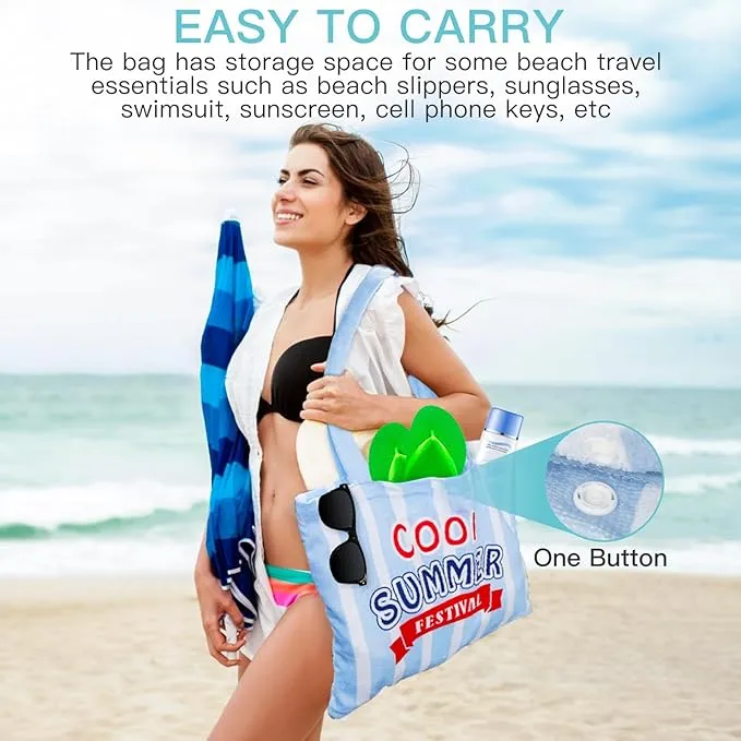 Airensky Microfiber Sand Free Beach Towel 72"x36",Extra Large Lightweight Super Absorbent Thin Fast Drying Towels for Swimming Bathing Travel Camping Girls Women Adults(Summer Beach)