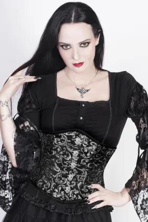 Akantha Brocade Corset with Skull Busk Opening
