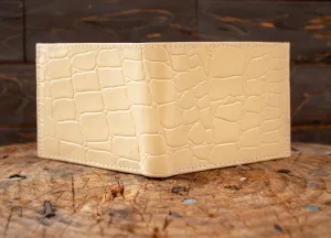 ALIGATOR crocodile faux PRINT BIFOLD leather western wallet