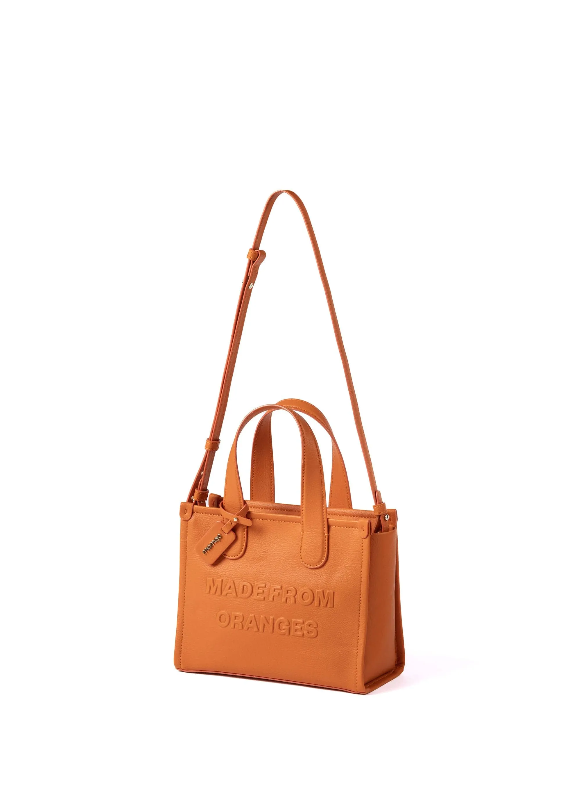 Alma M Orange Leather Vegan Tote Bag | Orange