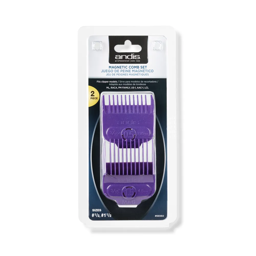 ANDIS - Single Magnetic Comb Set (Dual Pack 0.5 & 1.5)