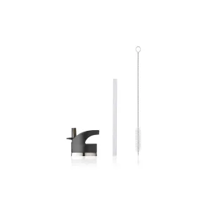 Anker Water Bottle Lid w. straw and brush - Black