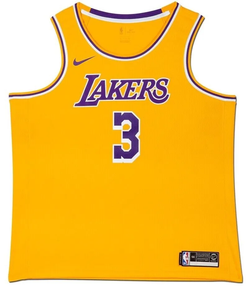 Anthony Davis Autographed Los Angeles Lakers Nike Gold Swingman Jersey UDA