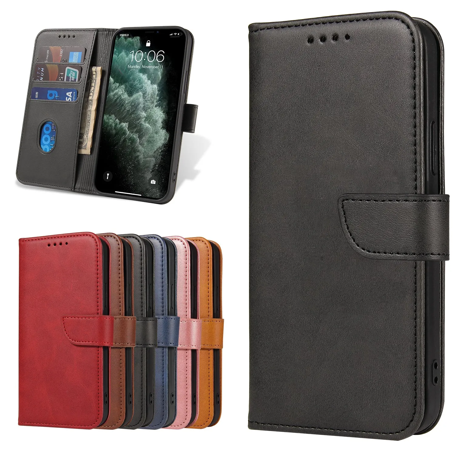 Apple iPhone 12 Mini Pro Max Magnetic Leather Wallet Case