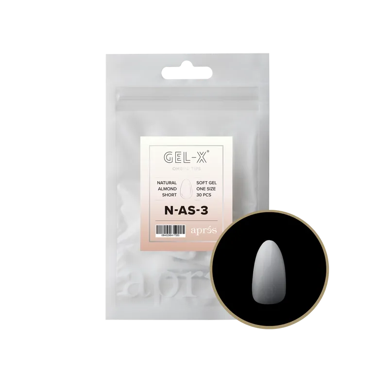 APRES - OMBRÉ GEL-X® NATURAL ALMOND SHORT REFILL TIP BAG 2.0