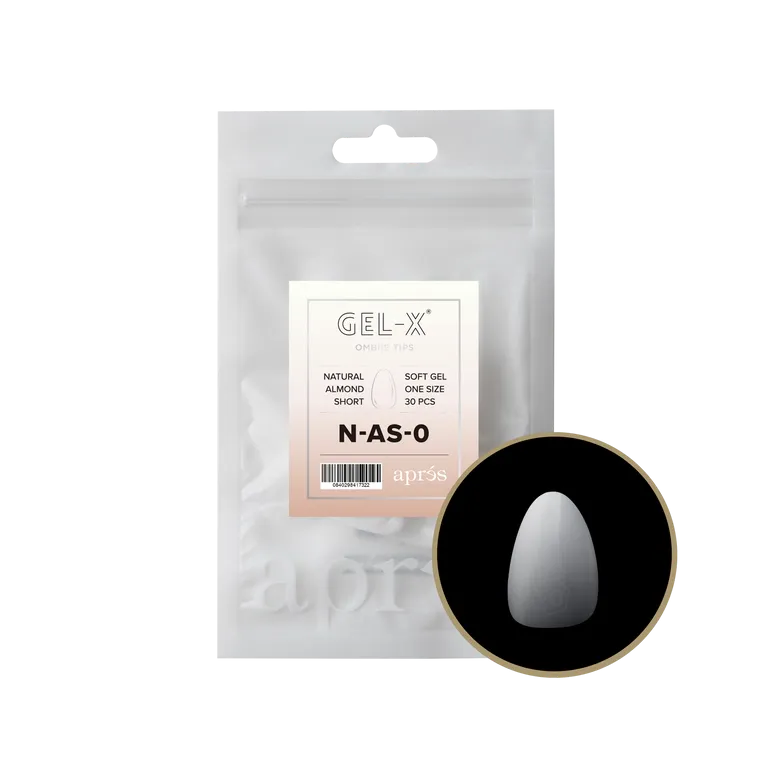 APRES - OMBRÉ GEL-X® NATURAL ALMOND SHORT REFILL TIP BAG 2.0