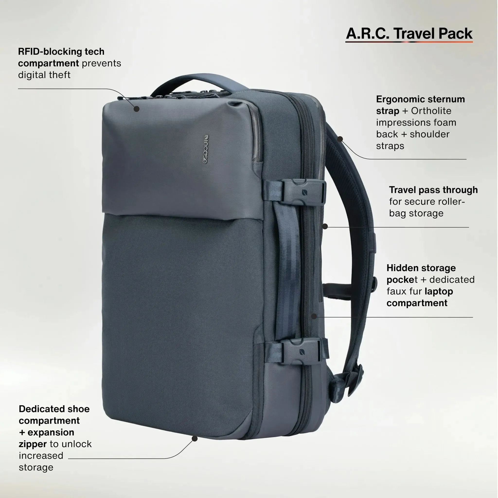 A.R.C. Travel Pack With ReSpun 100% Recycled Polyester 38L