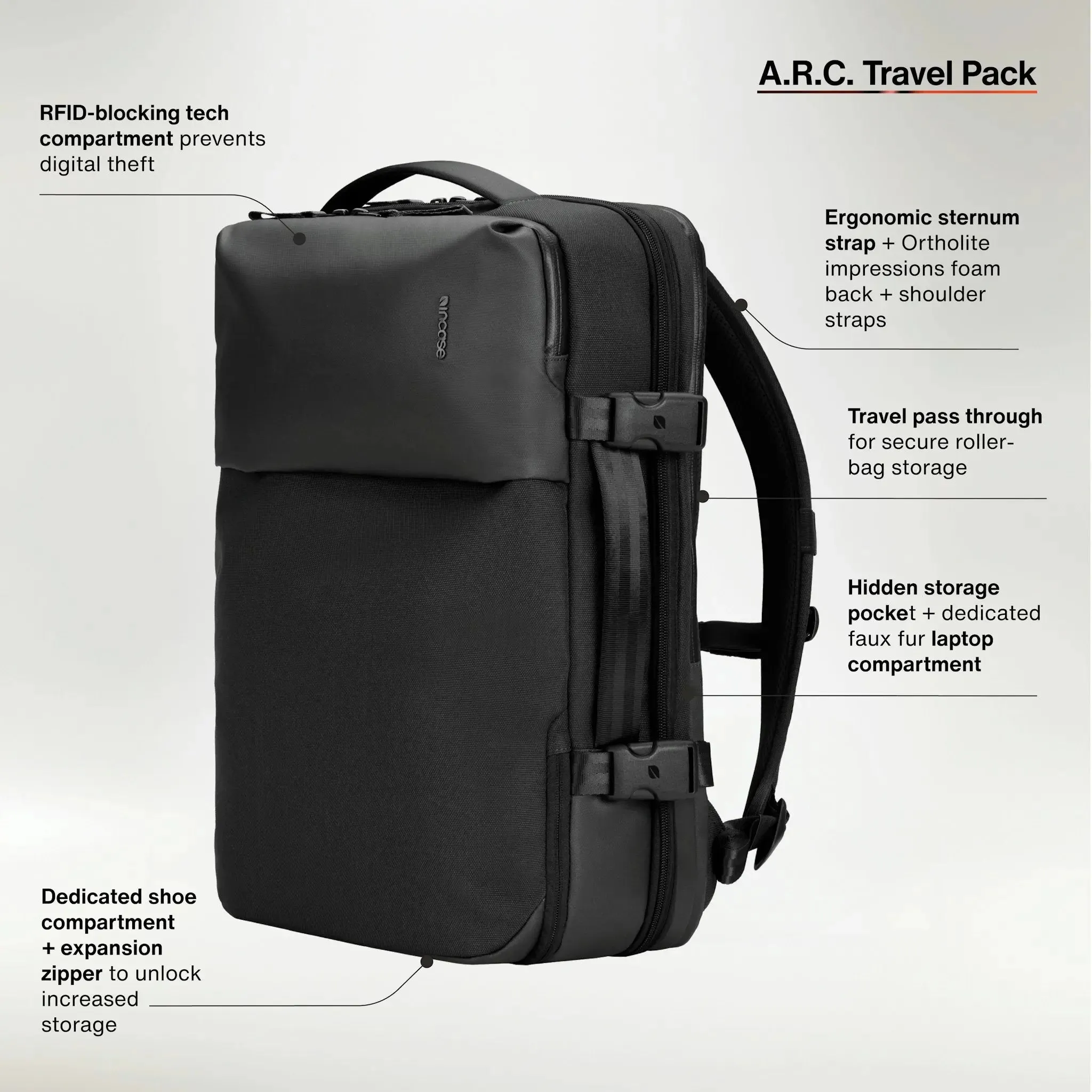 A.R.C. Travel Pack With ReSpun 100% Recycled Polyester 38L