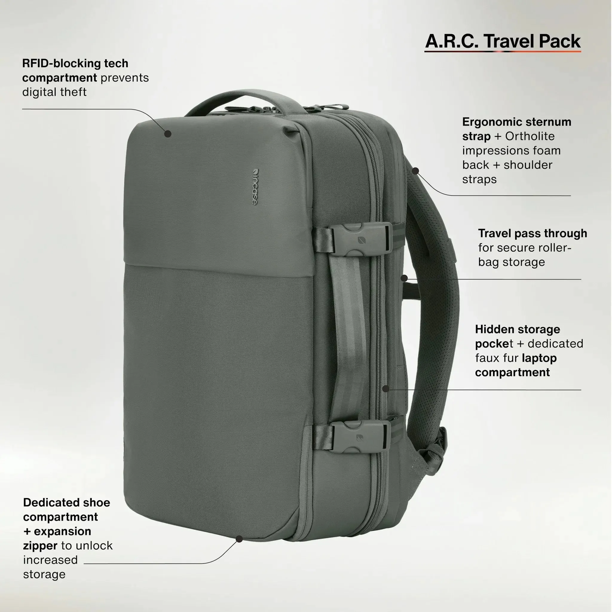 A.R.C. Travel Pack With ReSpun 100% Recycled Polyester 38L
