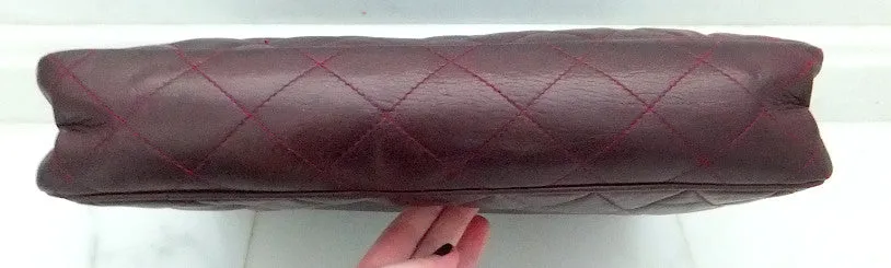 Authentic Chanel Vintage Large Quilted Burgundy Wine Tote