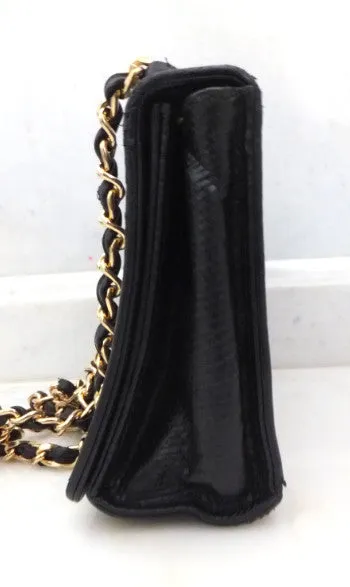 Authentic Chanel Vintage Mini Lizard Flapover