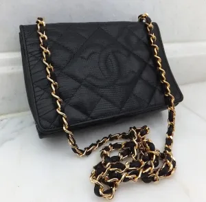 Authentic Chanel Vintage Mini Lizard Flapover