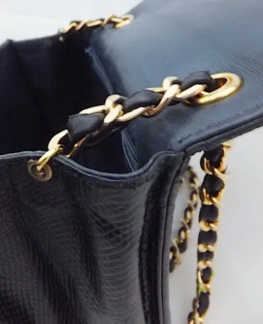 Authentic Chanel Vintage Mini Lizard Flapover