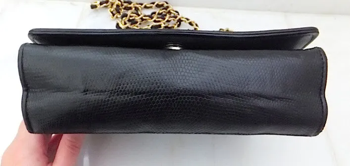 Authentic Chanel Vintage Mini Lizard Flapover